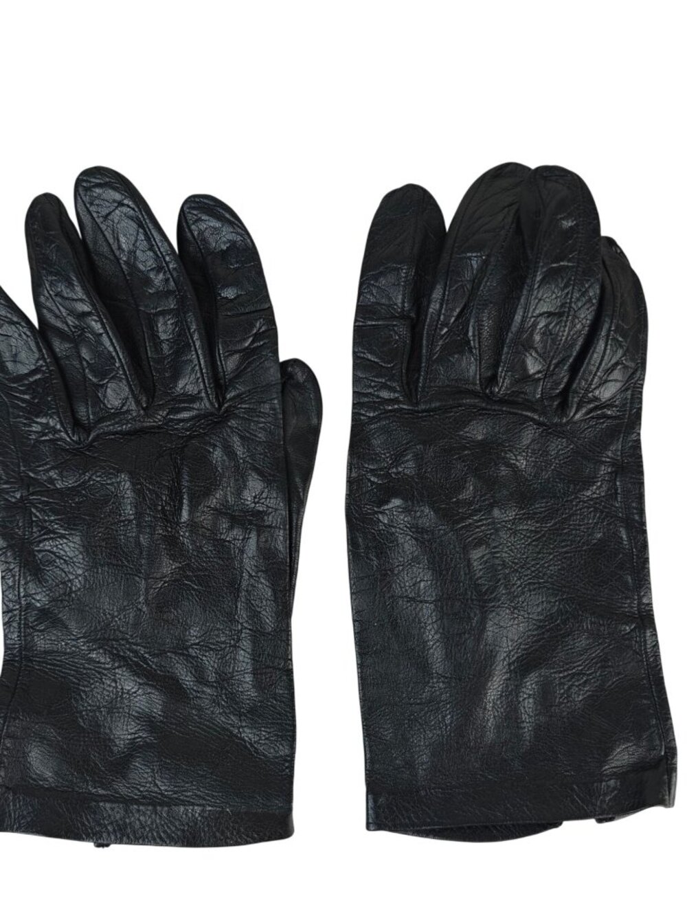 Vintage Black Leather Men's Driving Gloves Medium Classic Style Durable